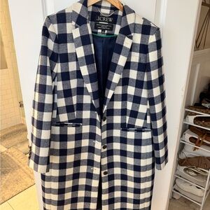 J.Crew Blue and White Plaid Jacket